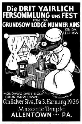 Poster for Grundsow Lodge Nummer Ains in Allentown, Pennsylvania
