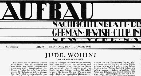 Masthead for the Aufbau newspaper