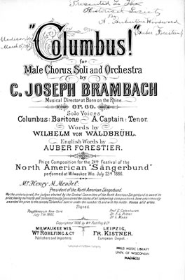 Sheet music to the winning song in the Saengerfest