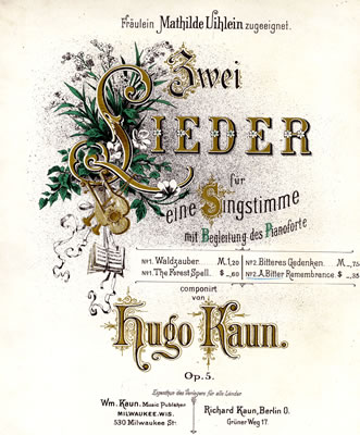 Zwei Lieder sheet music by Hugo Kaun