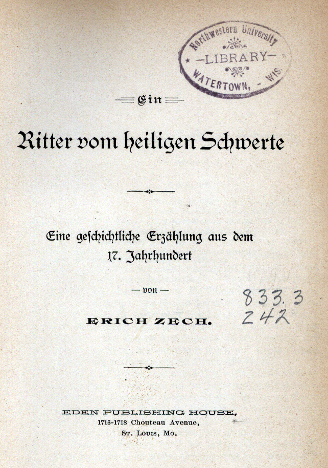 Title page from "Ein Ritter vom heiligen Schwerte"
