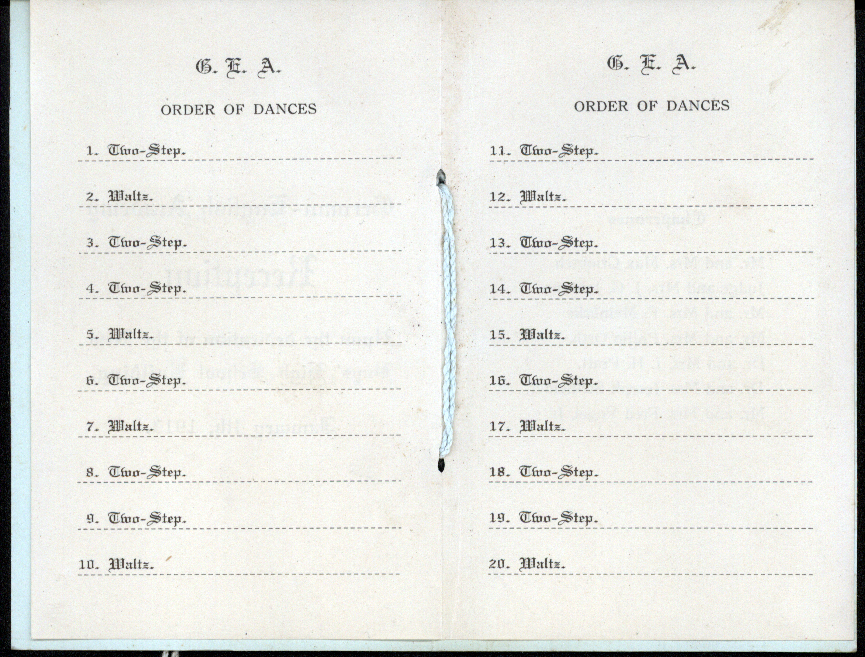 1913 Dance Program