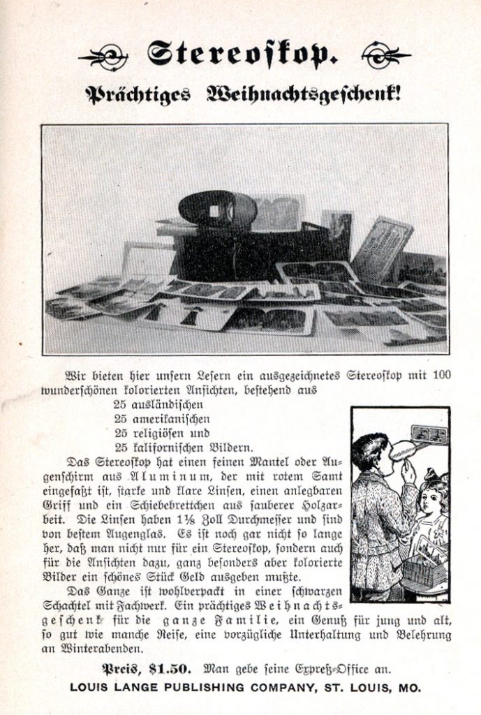 An advertisement for a stereoscope.
