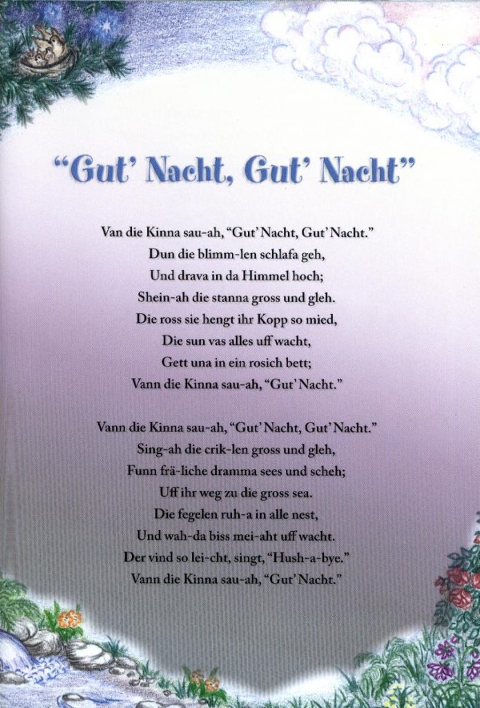Gut' Nacht, a low German lullaby