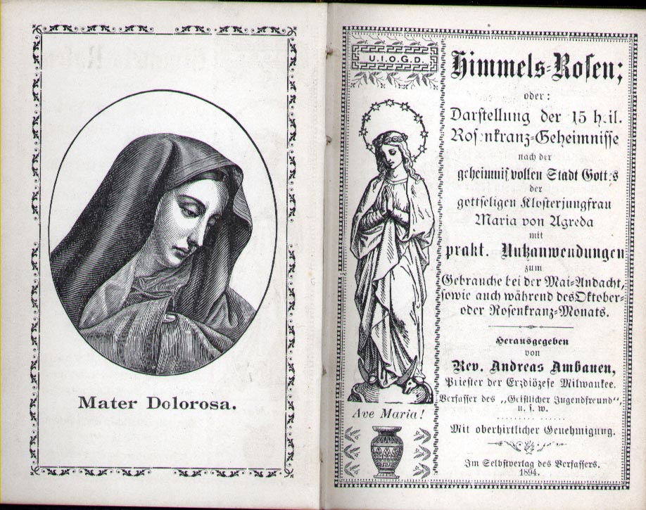 Title page of Ambauen's Himmels-Rosen