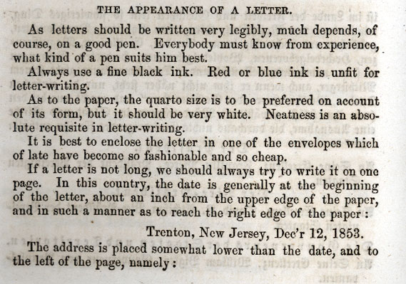 Scan of a page from the Letter Writer