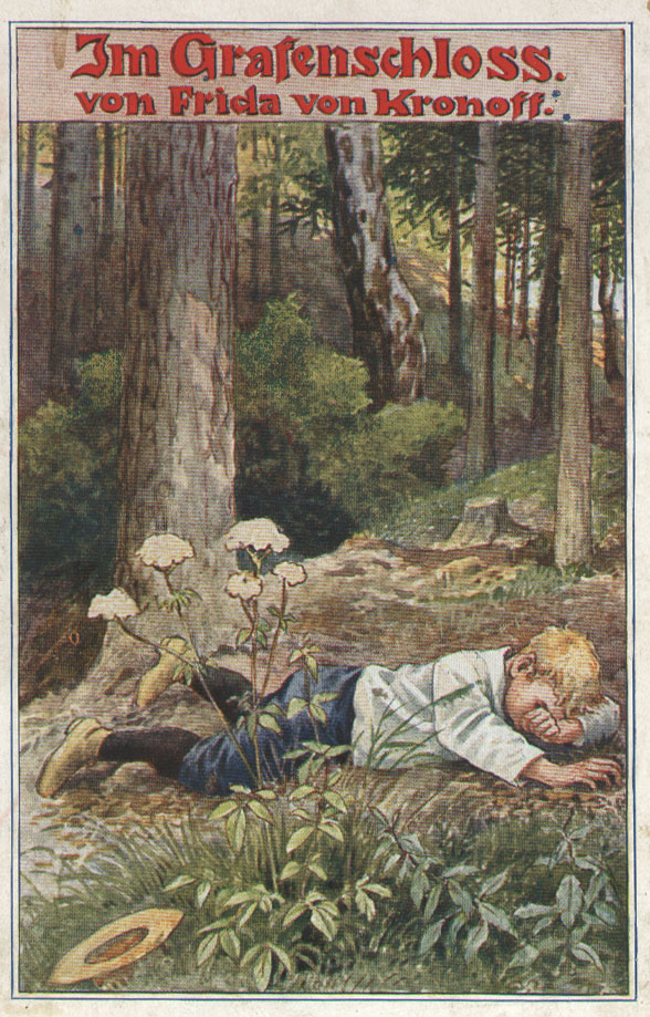 A boy lies on the forest floor, weeping.
