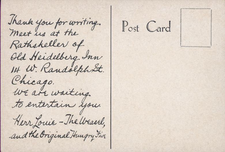 The back of the postcard