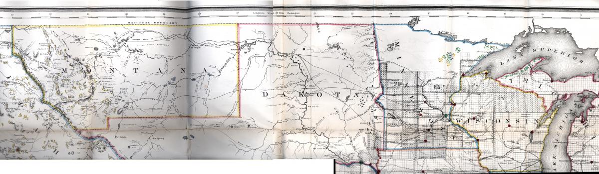 Portion of map from Bericht des Commissionär des General-Landamtes, der Vereinigten Staaten von Amerika, für das Jahr 1866