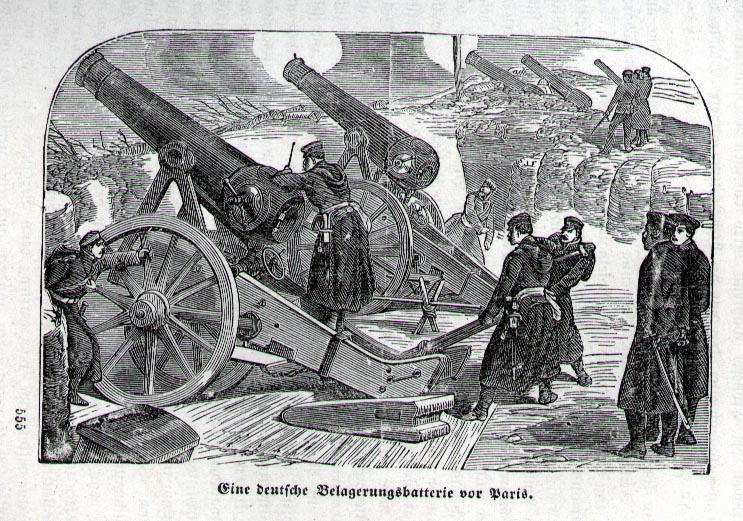 From McCabe, illustration of a German battery unit attacking Paris.