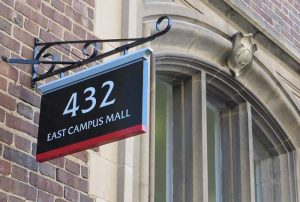 Building sign at 432 East Campus Mall