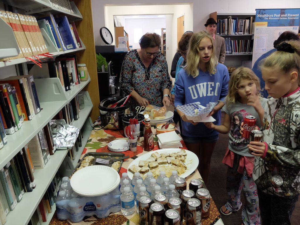 Refreshments at the opening of the NPP exhibit in Spring Valley, Wisconsin.