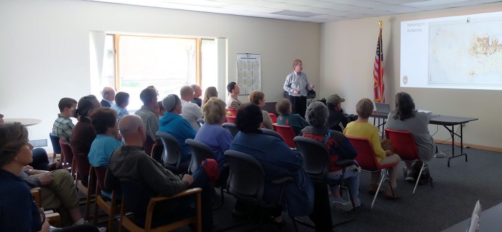 Lecture at NPP exhibit in Spring Valley, Wisconsin.