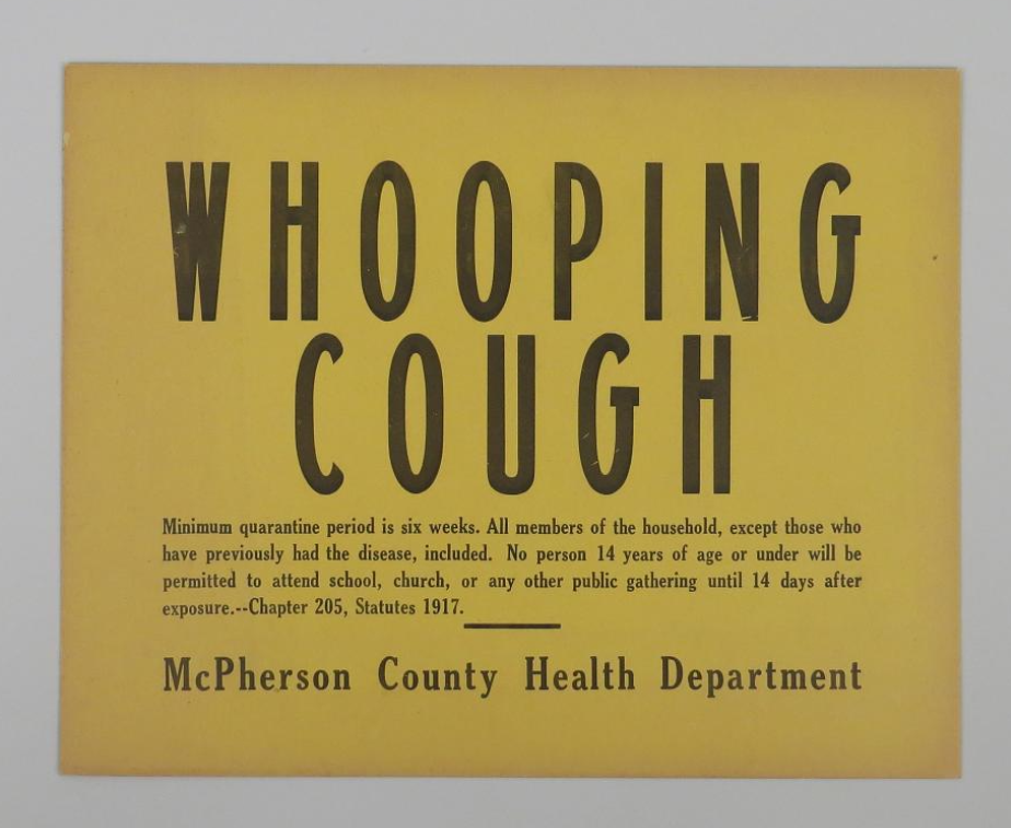 Whooping Cough quarantine sign