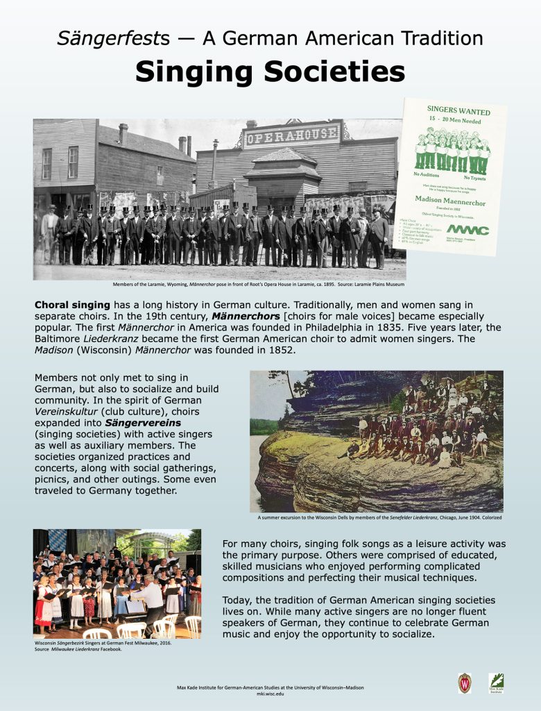 Panel poster on "Singing Societies"; the text for this poster is found on this webpage.