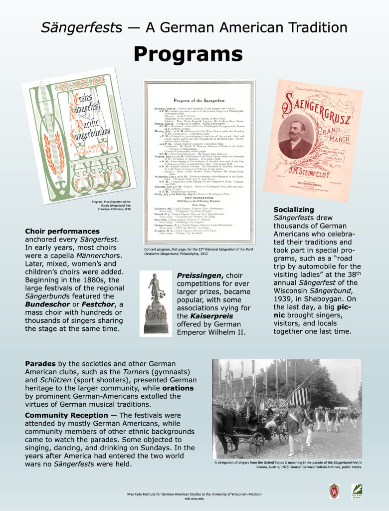 Panel poster on Saengerfest Programs