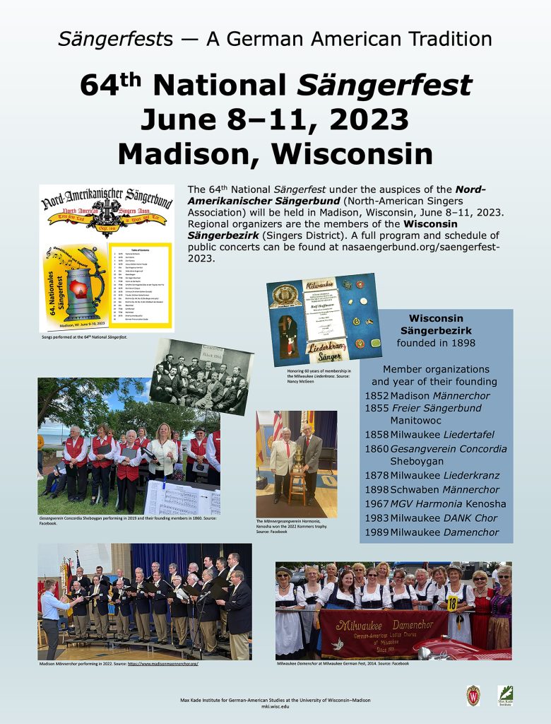 Poster about the 64th National Saengerfest, June 8-11, 2013