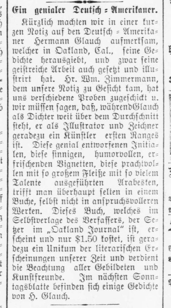 An article in German about the poet Hermann Glauch.
